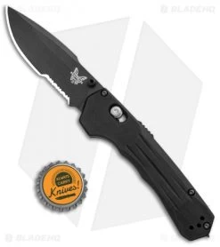 Benchmade 427SBK Mini Vallation AXIS-Assist Knife Black (3.2" Black Serr) -Knives Benchmade Store Benchmade 427BK Mini Vallation AXIS Assist Black Black Serr 427SBK BHQ 97771 jr bottlecap