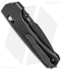 Benchmade 427SBK Mini Vallation AXIS-Assist Knife Black (3.2" Black Serr) -Knives Benchmade Store Benchmade 427BK Mini Vallation AXIS Assist Black Black Serr 427SBK BHQ 97771 jr side