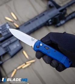 Benchmade 4400-1 Casbah Automatic Knife Blue Grivory (3.4" Satin) -Knives Benchmade Store Benchmade 4400 1 Casbah Automatic Knife Blue Grivory Satin BHQ51629 kp in hand web