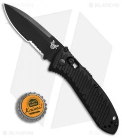 Benchmade 5750SBK Mini Presidio II Automatic Knife (3.2" Black Serr) -Knives Benchmade Store Benchmade 5750 SBK Mini Presidio II black serr BHQ 78772 er bottlecap