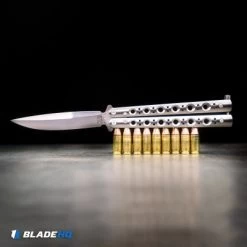 Benchmade 62 Balisong Butterfly Knife Stainless Steel (4.25" Satin) 7 Benchmade 62 Balisong Butterfly Knife Stainless Steel (4.25" Satin) -Knives Benchmade Store Benchmade 62 Balisong Butterfly Knife Stainless Steel BHQ11144 kp steel bullets instagram
