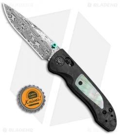 Benchmade 698-181 Foray Gold Class AXIS Lock Knife Marbled CF (3.2" Damasteel) -Knives Benchmade Store Benchmade 698 181 Foray Gold Class AXIS Lock Marbled CF Damasteel BHQ 78756 jr bottlecap