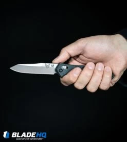 Benchmade 940S-1 Osborne AXIS Lock Knife Carbon Fiber (3.4" Stonewash Serr) S90V -Knives Benchmade Store Benchmade 940 2 Osborne AXIS Lock Knife Black G 10 Satin 940 2 BHQ 36208 in hand web