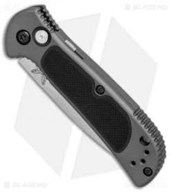 Benchmade 9750 Mini Coalition Automatic Knife Gray Al/Black G-10 (2.9" Satin) -Knives Benchmade Store Benchmade 9750 Mini Coalition gray al black G10 satin BHQ 75501 er spine 2