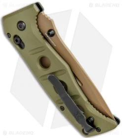 Benchmade Adamas AXIS Lock Knife Olive G-10 (3.8" FE) 275FE-2 -Knives Benchmade Store Benchmade Adamas AXIS Lock Olive G 10 FDE 275FE 2 BHQ 118562 jr side
