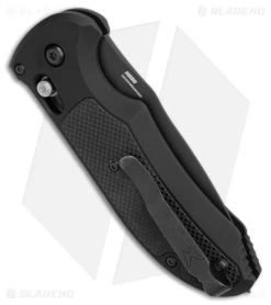Benchmade Triage Automatic Knife Black (3.35" Black Serr) 9160SBK -Knives Benchmade Store Benchmade Auto Triage Auto Black Black Serr BHQ 20033 jr side