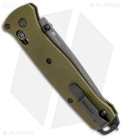Benchmade Bailout AXIS Lock Knife Green Aluminum (3.4" Gray M4) 537GY-1 -Knives Benchmade Store Benchmade Bailout AXIS Green Aluminum Gray 537GY 1 BHQ 104895 jr side