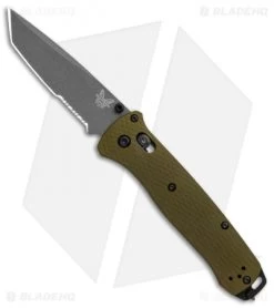 Benchmade Bailout AXIS Lock Knife Green Aluminum (3.4" Gray Serr) 537SGY-1