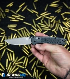Benchmade Bailout AXIS Lock Knife Black Grivory (3.38" Gray) 537GY -Knives Benchmade Store Benchmade Bailout AXIS Lock Knife Black Grivory Gray 537GY BHQ 96360 kpin hand brass web
