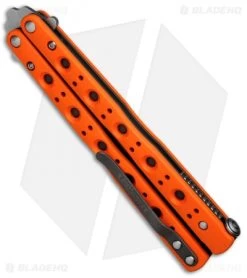 Benchmade 51 Morpho Balisong Butterfly Knife Orange G-10 (4.25" SW) 51-1801 7 Benchmade 51 Morpho Balisong Butterfly Knife Orange G-10 (4.25" SW) 51-1801 -Knives Benchmade Store Benchmade Balisong Orange jr side