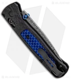 Benchmade 535-191 Bugout Gold Class AXIS Lock Knife Ghost CF (3.2" Damasteel) -Knives Benchmade Store Benchmade Bugout Gold Class Axis Lock Knife Ghost CF Damascus 535 191 NS.Side