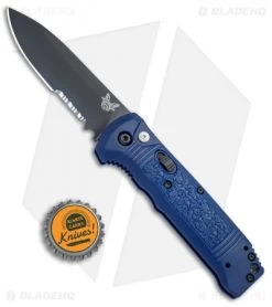 Benchmade 4400SBK-1 Casbah Automatic Knife Blue Grivory (3.4" Black Serr) -Knives Benchmade Store Benchmade Casbah Blue Grivory Black Serr 4400SBK 1 BHQ 51634 jr bottlecap 2