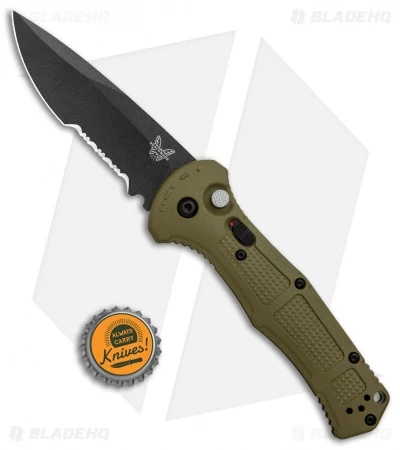Benchmade Claymore Auto Knife OD Green Grivory (3.6" Black Serr) 9070SBK-1 6 Benchmade Claymore Auto Knife OD Green Grivory (3.6" Black Serr) 9070SBK-1 - Image 4