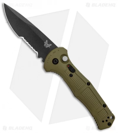 Benchmade Claymore Auto Knife OD Green Grivory (3.6" Black Serr) 9070SBK-1 3 Benchmade Claymore Auto Knife OD Green Grivory (3.6" Black Serr) 9070SBK-1