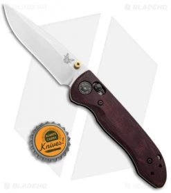 Benchmade Foray Limited Ed. AXIS Lock Knife Red Micarta (3.24" Satin ) 698-1901 -Knives Benchmade Store Benchmade Foray Limited Edition Ed AXIS Lock Red Micarta Satin 698 1901 BHQ 97136 jr bottlecap