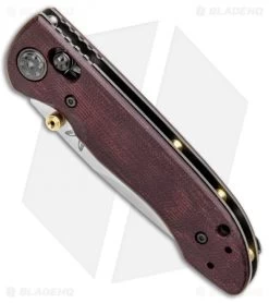 Benchmade Foray Limited Ed. AXIS Lock Knife Red Micarta (3.24" Satin ) 698-1901 -Knives Benchmade Store Benchmade Foray Limited Edition Ed AXIS Lock Red Micarta Satin 698 1901 BHQ 97136 jr spine