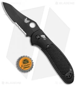 Benchmade Griptilian AXIS Lock Knife Black (3.45" Black Serr) 550SBKHG-154CM -Knives Benchmade Store Benchmade Griptilian AXIS Lock Black Black Serr 550SBK S30V BHQ 4017 jr bottlecap 1