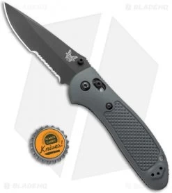 Benchmade Griptilian AXIS Lock Knife Gray (3.45" Black Serr) 551SBKGRY-S30V -Knives Benchmade Store Benchmade Griptilian AXIS Lock Gray G 10 Black Serr 551SBKGRY S30V BHQ 123894 jr bottlecap