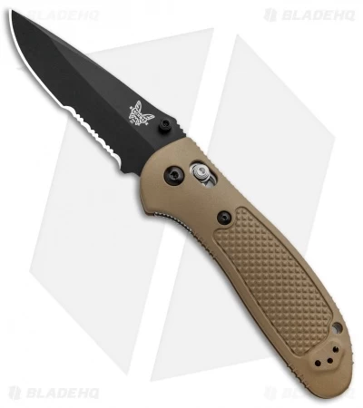 Benchmade Griptilian AXIS Lock Knife Sand (3.45" Black Serr) 551SBKSN-S30V 3 Benchmade Griptilian AXIS Lock Knife Sand (3.45" Black Serr) 551SBKSN-S30V