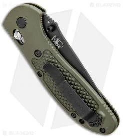 Benchmade Griptilian AXIS Lock Knife Olive Drab (3.45" Black) D2 -Knives Benchmade Store Benchmade Griptilian Manual Axis Lock D2 OD Green Black 551BKODD2 BHQ 5370 jr side