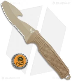 Benchmade H2O Fixed Blade Dive Knife Tan Santoprene (3.5" Tan Serr) -Knives Benchmade Store Benchmade H20 Fixed Blade Dive Tan 112SSN Tan Coated Serr BHQ 123893 jr bottlecap