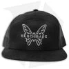 Benchmade Knives Snap Back Mesh 7 Panel Hat W/ Embroidered Logo - Black -Knives Benchmade Store Benchmade Knives Snap Back Mesh 7 Panel Hat Leather Logo Black BHQ 123100 jr