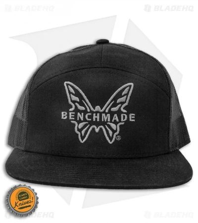 Benchmade Knives Snap Back Mesh 7 Panel Hat W/ Embroidered Logo - Black 5 Benchmade Knives Snap Back Mesh 7 Panel Hat W/ Embroidered Logo - Black - Image 4