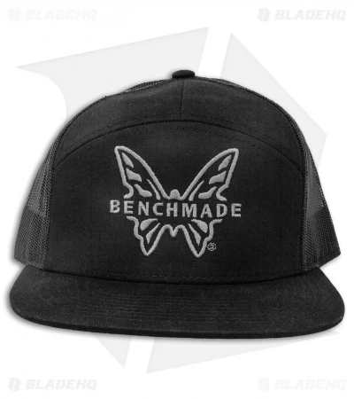 Benchmade Knives Snap Back Mesh 7 Panel Hat W/ Embroidered Logo - Black 2 Benchmade Knives Snap Back Mesh 7 Panel Hat W/ Embroidered Logo - Black