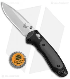 Benchmade 595 Mini Boost AXIS-Assist Knife Black/Gray (3.11" Satin) -Knives Benchmade Store Benchmade Mini Boost AXIS Assist Black Gray 595 BHQ 78758 jr bottlecap