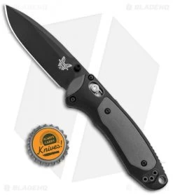 Benchmade 595BK Mini Boost AXIS-Assist Knife Black/Gray (3.11" Black) -Knives Benchmade Store Benchmade Mini Boost AXIS Assist Black Gray Black 595BK BHQ 78760 jr bottlecap