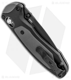 Benchmade 595BK Mini Boost AXIS-Assist Knife Black/Gray (3.11" Black) -Knives Benchmade Store Benchmade Mini Boost AXIS Assist Black Gray Black 595BK BHQ 78760 jr side