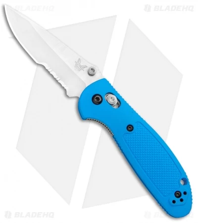 Benchmade Mini Griptilian AXIS Lock Knife Blue (2.91" Satin Serr) 556S-BLU 3 Benchmade Mini Griptilian AXIS Lock Knife Blue (2.91" Satin Serr) 556S-BLU