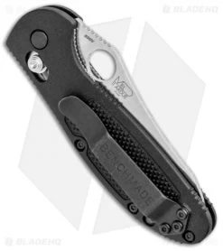 Benchmade Mini Griptilian AXIS Lock Knife Black (2.91" Satin Serr) 555S-S30V -Knives Benchmade Store Benchmade Mini Griptilian AXIS Lock Black Satin Serr 555S S30V BHQ 1153 jr side