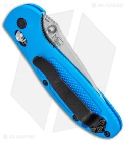 Benchmade Mini Griptilian AXIS Lock Knife Blue (2.91" Satin Serr) 556S-BLU-S30V -Knives Benchmade Store Benchmade Mini Griptilian AXIS Lock Blue Satin Serr 556S BLU S30V BHQ 3564 jr side