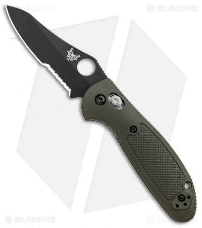 Benchmade Mini Griptilian AXIS Lock Knife Olive Drab (2.91" Serr) 555SBKOD-S30V 3 Benchmade Mini Griptilian AXIS Lock Knife Olive Drab (2.91" Serr) 555SBKOD-S30V