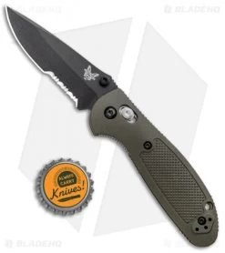 Benchmade Mini Griptilian AXIS Lock Knife OD Green (2.91" Black Serr) S30V -Knives Benchmade Store Benchmade Mini Griptilian AXIS Lock Olive Drab Black Serr 556SBKOD S30V BHQ 2496 jr bottlecap