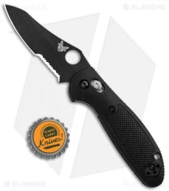 Benchmade Mini Griptilian Axis Lock Knife Black (2.91" Black Serr S30V) 555SBK -Knives Benchmade Store Benchmade Mini Griptilian Axis Lock Black Black Serr 555SBK BHQ 92865 jr bottlecap