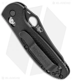 Benchmade Mini Griptilian Axis Lock Knife Black (2.91" Black Serr S30V) 555SBK -Knives Benchmade Store Benchmade Mini Griptilian Axis Lock Black Black Serr 555SBK BHQ 92865 jr side
