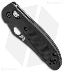 Benchmade Mini Griptilian Axis Lock Knife Black (2.91" Black Serr S30V) 555SBK -Knives Benchmade Store Benchmade Mini Griptilian Axis Lock Black Black Serr 555SBK BHQ 92865 jr spine