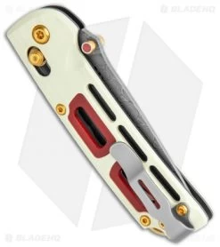 Benchmade Nakamura Limited Edition Saibu AXIS Lock Knife Ivory/Crimson G-10 -Knives Benchmade Store Benchmade Nakamura Saibu AXIS Lock Ivory Grimson G 10 486 201 BHQ 118495 jr side