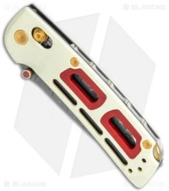 Benchmade Nakamura Limited Edition Saibu AXIS Lock Knife Ivory/Crimson G-10 -Knives Benchmade Store Benchmade Nakamura Saibu AXIS Lock Ivory Grimson G 10 486 201 BHQ 118495 jr spine