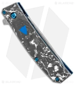 Benchmade Oeser Tengu Flipper Knife White/Black CF (2.8" Damasteel) 601-211 -Knives Benchmade Store Benchmade Oeser Tengu Flipper White Black CF Damasteel 601 211 BHQ 118555 jr side