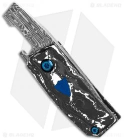 Benchmade Oeser Gold Class Tengu Tool Arctic Storm Fat CF (1.1" Dama) -Knives Benchmade Store Benchmade Oeser Tengu Tool White Black 1in Damasteel Multi Tool 602 211 BHQ 138208 td side