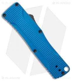 Benchmade Om D/A OTF Automatic Knife Blue Alum. (2.5" Gray) 4850-1 -Knives Benchmade Store Benchmade Om DA OTF Automatic Knife Blue Alum. 2.5 Gray 4850 1 BHQ 118574 LS Side