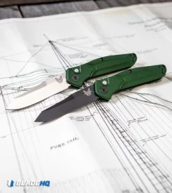 Benchmade Osborne 9400 Automatic Knife Green Aluminum (3.4" Satin) -Knives Benchmade Store Benchmade Osborne 9400 Automatic Knife Green Aluminum Black BHQ 113245 kp plan web