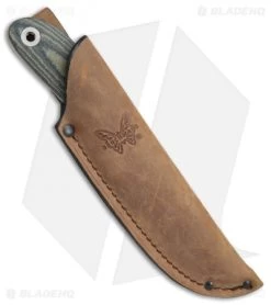 Benchmade Pardue Hunter Fixed Blade Knife OD Green Micarta (3.5" Satin) 15400 -Knives Benchmade Store Benchmade Pardue Hunter OD Green Micarta Satin BHQ 78768 er sheath