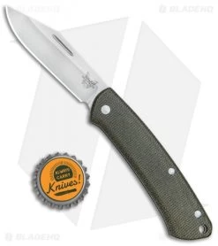 Benchmade Proper Clip Point Slip Joint Knife Canvas Micarta (2.8" Satin) 318 -Knives Benchmade Store Benchmade Proper CP Slip Joint Brown Micarta Satin 318 BHQ 77156 jr bottlecap