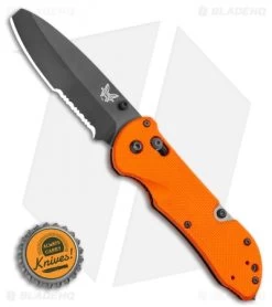 Benchmade Triage AXIS Lock Knife Orange G-10 (3.5" Black Serr) 916SBK-ORG -Knives Benchmade Store Benchmade Triage AXIS Lock Knife Orange G 10 3.5 Black Serr 916SBK ORG BHQ 9699 LS Bottlecap
