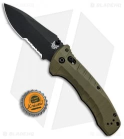 Benchmade Turret AXIS Lock Folding Knife OD Green G-10 (3.7" Black Serr) 980SBK -Knives Benchmade Store Benchmade Turret Axis Lock OD Green G 10 Black Serr 980SBK BHQ 92611 jr bottlecap