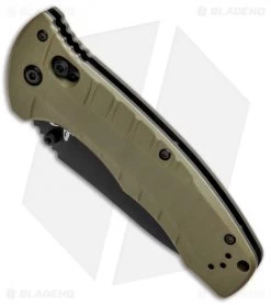 Benchmade Turret AXIS Lock Folding Knife OD Green G-10 (3.7" Black Serr) 980SBK -Knives Benchmade Store Benchmade Turret Axis Lock OD Green G 10 Black Serr 980SBK BHQ 92611 jr spine